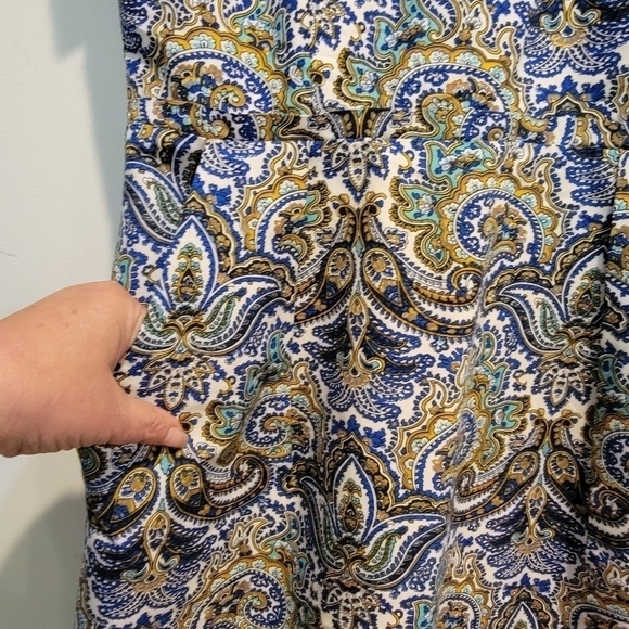 J. Crew Paisley print Multi Color Silk Blend Dress with Pockets Size 4 - Picture 4 of 15